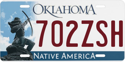 OK license plate 702ZSH