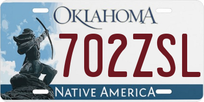 OK license plate 702ZSL