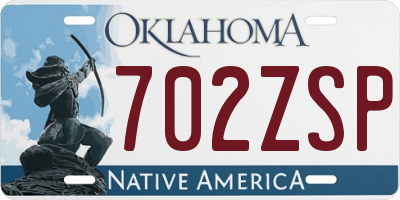 OK license plate 702ZSP