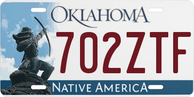 OK license plate 702ZTF