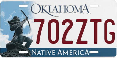 OK license plate 702ZTG