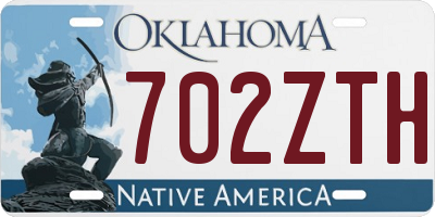 OK license plate 702ZTH
