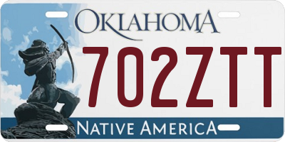 OK license plate 702ZTT