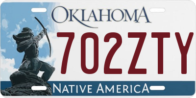 OK license plate 702ZTY