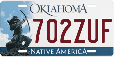 OK license plate 702ZUF