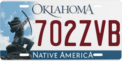 OK license plate 702ZVB