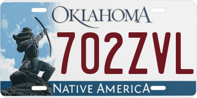 OK license plate 702ZVL