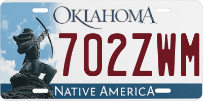 OK license plate 702ZWM