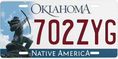OK license plate 702ZYG