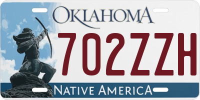 OK license plate 702ZZH