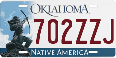 OK license plate 702ZZJ