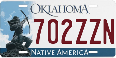 OK license plate 702ZZN