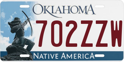 OK license plate 702ZZW