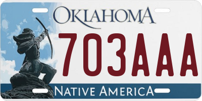 OK license plate 703AAA