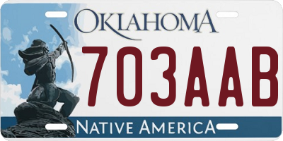 OK license plate 703AAB