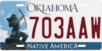 OK license plate 703AAW