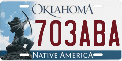 OK license plate 703ABA