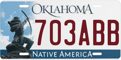 OK license plate 703ABB