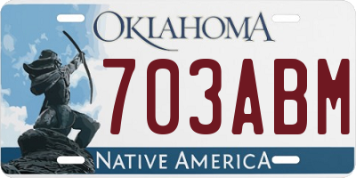 OK license plate 703ABM