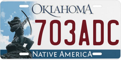 OK license plate 703ADC