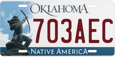OK license plate 703AEC