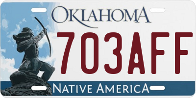 OK license plate 703AFF