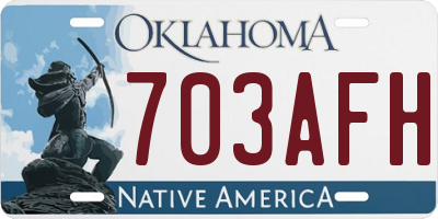 OK license plate 703AFH