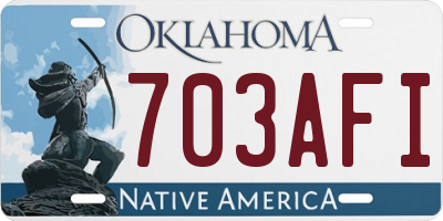 OK license plate 703AFI