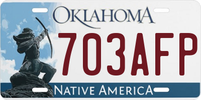 OK license plate 703AFP