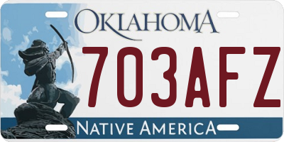 OK license plate 703AFZ