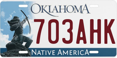 OK license plate 703AHK