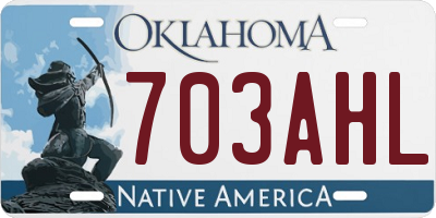 OK license plate 703AHL