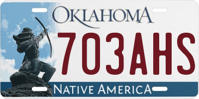 OK license plate 703AHS