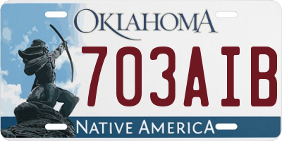 OK license plate 703AIB