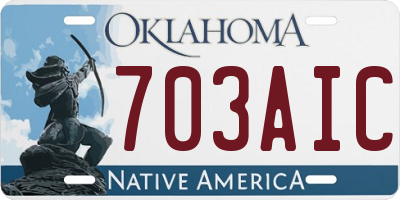 OK license plate 703AIC