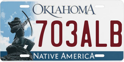 OK license plate 703ALB