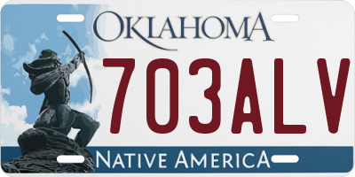 OK license plate 703ALV