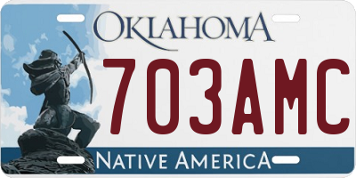 OK license plate 703AMC