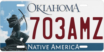 OK license plate 703AMZ