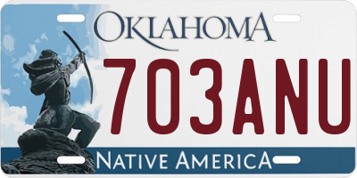 OK license plate 703ANU