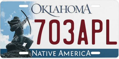 OK license plate 703APL
