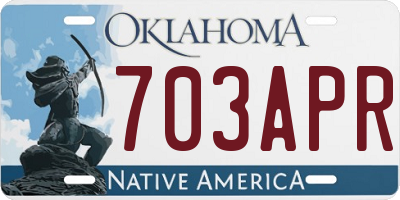 OK license plate 703APR