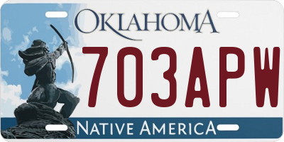 OK license plate 703APW