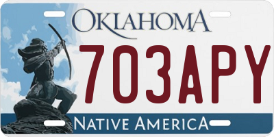 OK license plate 703APY