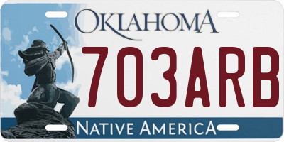 OK license plate 703ARB