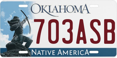 OK license plate 703ASB