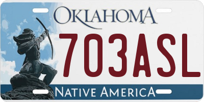 OK license plate 703ASL