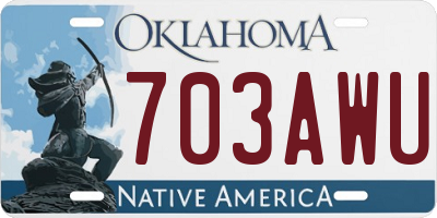 OK license plate 703AWU