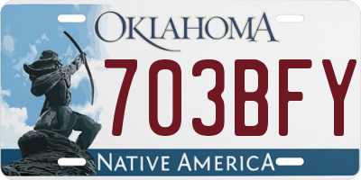 OK license plate 703BFY