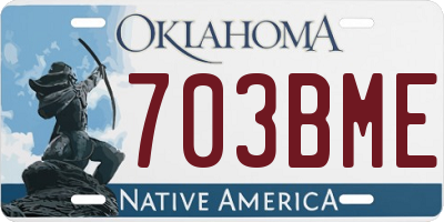 OK license plate 703BME